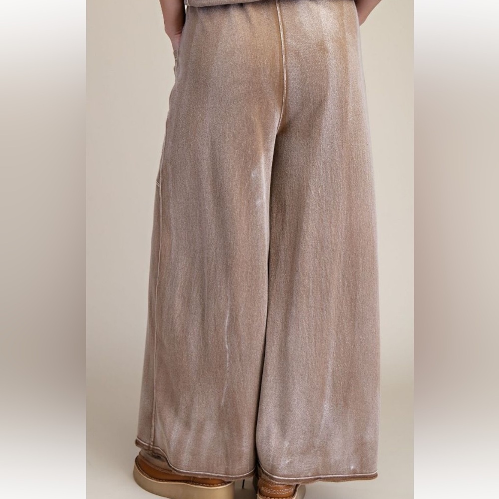 390 ❤️ EASEL camel MONKEY WASHED TERRY PANTS - Picture 2 of 6